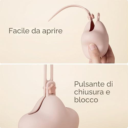 Moonkie Porta Ciuccio, Portaciuccio in Silicone(2 Pezzi), Porta Succhietto Senza BPA, Portaciuccio da Viaggio, Custodia Ciuccio per Bambini, Pratica Scatola Porta Ciuccio(Caffè chiaro/Giallo sabbia) thumbnail 8