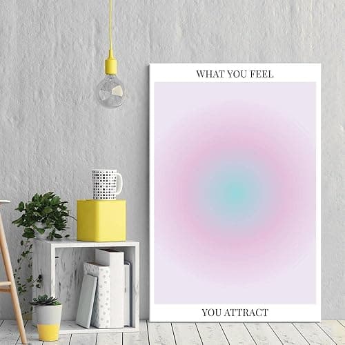 Colorful Abstract Aura Posters for Room Aesthetic 3 Piece Aura Gradient Spiritual Affirmation Canvas Wall Art Positive Energy Painting Danish Pastel Room Wall Decor for Bedroom Yoga 12x16in Unframed thumbnail 3