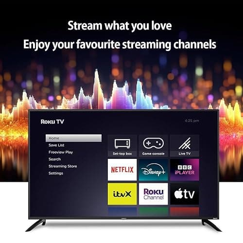 Veltech 50 Inch Smart TV 4K – UHD Roku TV with Freeview, Netflix, Apple TV+, BBC iPlayer, HDR, Dolby Audio, Voice Control, HDMI, USB – Smart TV for Living Room or Home Theatre [Energy Class G] thumbnail 7
