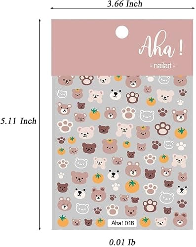 Cute Brown Nail Stickers  thumbnail 3