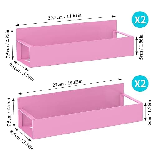 HuggieGems 4 Pack Magnetic Spice Storage Rack Organizer for Refrigerator and Oven, Pink Fridge Organizers and Storage thumbnail 7