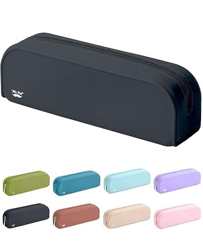 Mr. Pen- Silicone Pencil Case, Black Pencil Pouch, Pencil Case Small, Pencil Pouch Aesthetic - Image 1