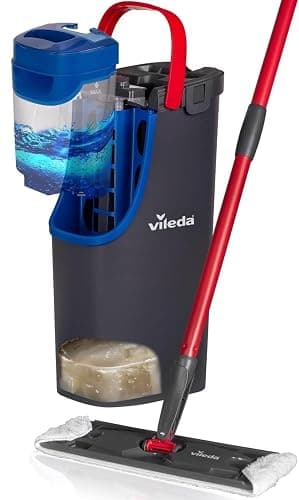 Vileda H2PrO Bodenwischer Set mit Eimer,100% Trennung von Frisch und Schmutzwasser,Hygienisches Reinigungssystem mit Mikrofaser, Wassersparend, ergonomisch | Einhandbedienung | Eco-Verpackung | Grau thumbnail 2