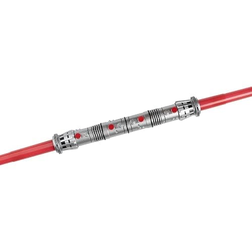 Star Wars Darth Maul Official Halloween Costume Accessory - Light-Up Retractable Plastic Double Saber thumbnail 4