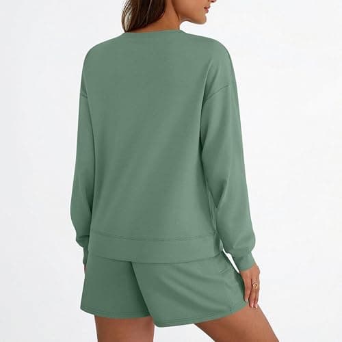 GOHRSHA Two Piece Sets for Women Baggy Shorts Oversized Pullover Crew Neck Sweatshirts Lounge Sweatsuits 2 Piece Outfit thumbnail 5