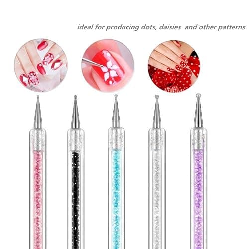FULINJOY Resin Nail Art Palette with 5 Pcs Nail Art Brushes thumbnail 5