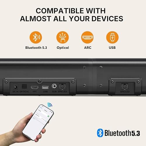 Wohome 2 in 1 Detachable Sound bar with Subwoofers, 4.1 Channel Bluetooth Sound Bar for Smart TV, Home Theater Surround Sound System, Optical,HDMI-ARC, USB Input, Bass Adjust, Remote/Button Control thumbnail 3