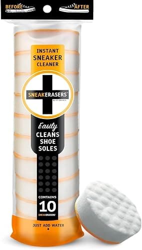 SneakERASERS Instant Sneaker Cleaner, Premium Shoe Cleaning Kit for Sneakers, Dual-Sided Sponges, Effective for Tennis Shoes & Women Men Sneakers, Gentle Rub Design (10 Pack) thumbnail 9
