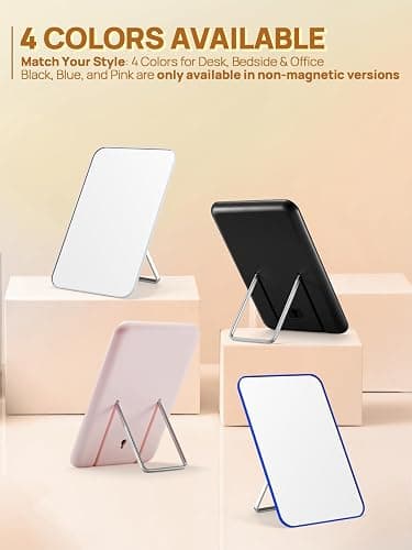 OMIRO Desk Makeup Mirror, 20 x 14cm Table Mirror with Foldable Stand and Hanging Hole for Shaving and Travelling, White thumbnail 5