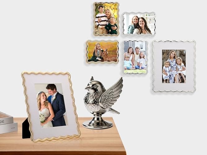 GorYeeFine Gold 4 x 6'' High-End Zinc Alloy Picture Frame with Wave Design - Modern Glamour 6x4'' Pictures Frames for Desktop and Wall Décor thumbnail 7