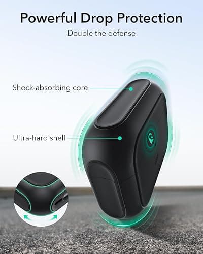ESR for AirPods Pro 3 Case, Compatible with AirPods Pro 3rd Generation Case (2025), Compatible with MagSafe, Full Drop Protection Cover with Lanyard, Black thumbnail 6
