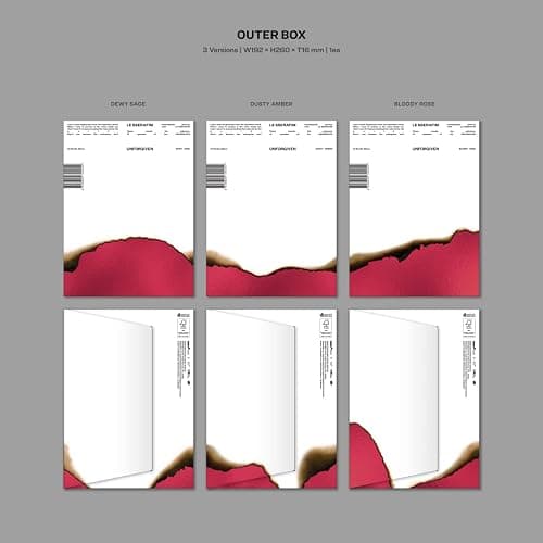 LE SSERAFIM - 1st Studio Album [UNFORGIVEN] (DUSTY AMBER Ver.) Outer Box + Booklet + CD + Photocard + Postcard + Heat Detecting Postcard + Sticker + Folding Poster + 2 Pin Badges + 4 Extra Photocards thumbnail 3