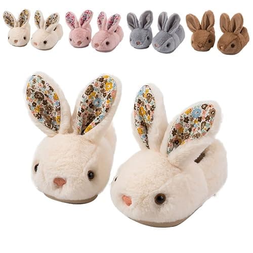 Fadezar Toddler Rabbit Winter Slippers - Soft Plush Indoor Bunny Slippers for Girls & Boys - Image 1