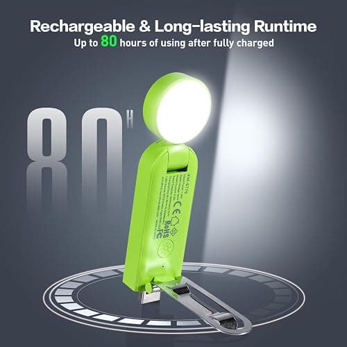 VAVOFO USB Rechargeable Book Light, Blue Light Blocking, Amber Light Clip On Bookmark Shaped Reading Light, Eye Care 6 LEDs Book Light for Bookworms Reading in Bed with 9 Lighting Modes (Neon Green) thumbnail 7