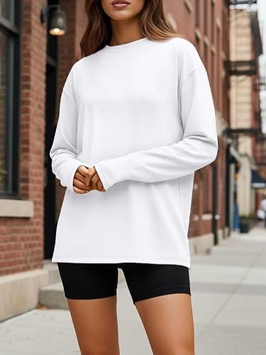 Trendy Queen Womens Spring Tops Oversized Long Sleeve T Shirts 2026 Basic Tee Fall Casual Workout Y2K Clothes thumbnail 2