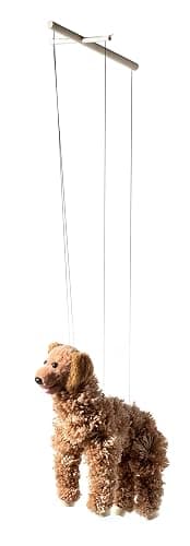 Artisan Owl Golden Retriever Marionette Puppet - Yarn Dog with Wooden Feet, Detachable Strings (Brown) thumbnail 6