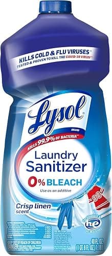 Lysol Disinfectant Laundry Sanitizer, Laundry Detergent Additive, Color Safe Bleach Alternative, Laundry Odor Eliminator, Kills Bacteria & Viruses, Crisp Linen Scent, 40 fl oz (pack of 4) thumbnail 3