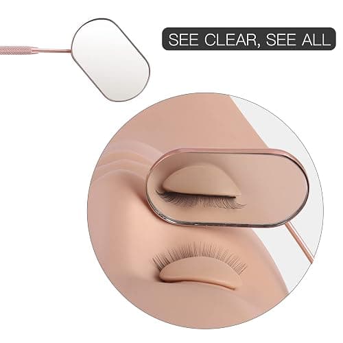 Pretty memory Lash Mirror, 2.2Inches Stainless Steel Makeup Eyelash Mirror, Eyelash Extensions Accessories Supplies, Lash Tech Must Haves (Rose Gold) thumbnail 3