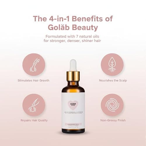 Golab Beauty Hair Oil Rosemary Scalp Treatment, Organic, Vegan, Growth And Repair For Split Ends & Dry Scalp Treatment, Strengthening, Soothing, Moisturizing & Encouraging Longer Hair 1.7 Fl Oz thumbnail 6