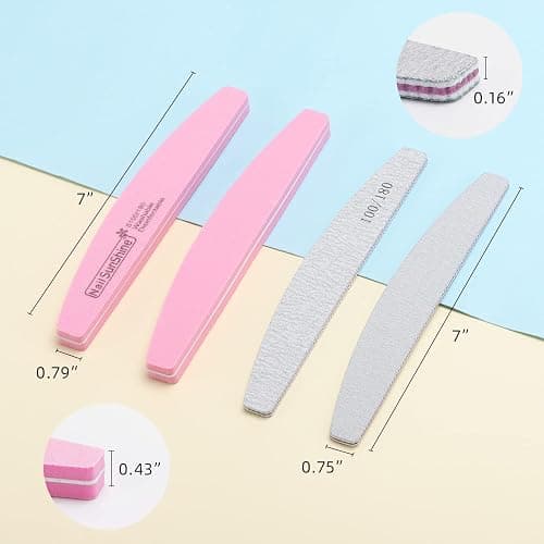 35 Count 100/180 Grit Nail Files and Buffers Kit, Reusable Sanding Buffing Blocks Sponge File Double Sides Emery Boards thumbnail 2