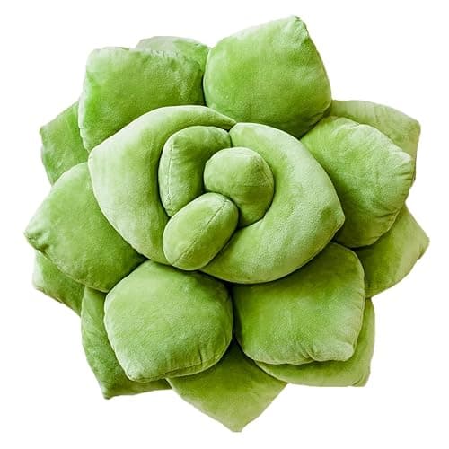 Green Philosophy Co. Succulent® Pillow 16" – Soft 3D Decorative Flower Throw Pillow, Unique Olive Green Plush Flower Cushion, Perfect for Couch, Sofa, Bedroom Decor, Gift for Plant Lovers - Image 1