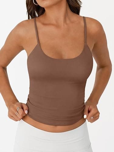Trendy Queen Womens Spaghetti Strap Tank Top Summer Double Lined Workout Camisole Going Out Cute Tops Y2k Teen Girl Basic thumbnail 2