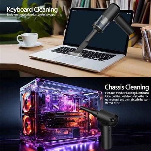 YancioGZ Mini aspirapolvere senza fili Aspirapolvere pieghevole ad alte prestazioni Aspirapolvere portatile 2 in 1 per auto e casa (rosa) thumbnail 6