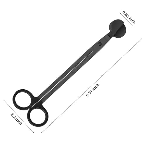CHEFBEE Black Polished Stainless Steel Candle Wick Trimmer Wick Clipper Cutter, Scissors, Reaches Deep Into Candles to Cut Spent Cord, Allow Cleaner Burn and Prevent Soot Buildup thumbnail 2