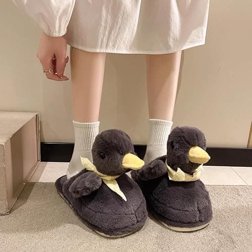 VTTDB Duck Slippers for Women Fuzzy Animal Plush Slippers Winter Indoor House Slides Warm Fluffy Slipper for Men thumbnail 5