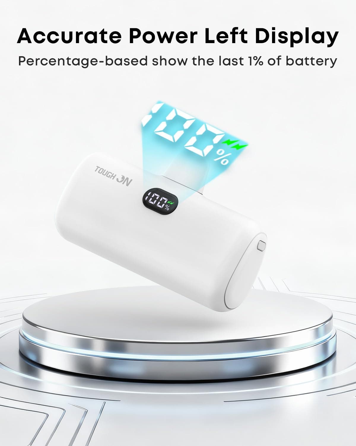 TOUGH ON Mini Portable Charger 5000mAh Power Bank PD Fast Charging, LCD Display Small Battery Pack Compatible with iPhone 14,13,12 Pro/Plus/Pro Max,11 and More thumbnail 6