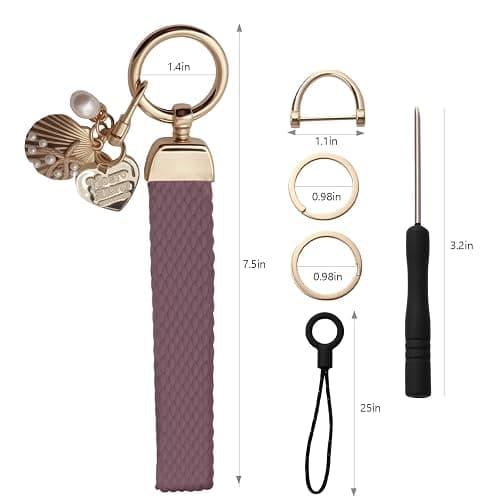 LANTURA Stretchy Wrist Lanyards,Braided Wristlet Keychain for Keys,Cute Woven Keyring Holder for Women,Wrist Strap for Bag thumbnail 6