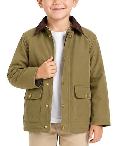 Happy Cherry Toddler Boy Spring Jacket Zipper Fall Winter Boys Vintage Jacket Corduroy Collar Inbreaker Outerwear with Pocket - Image 1