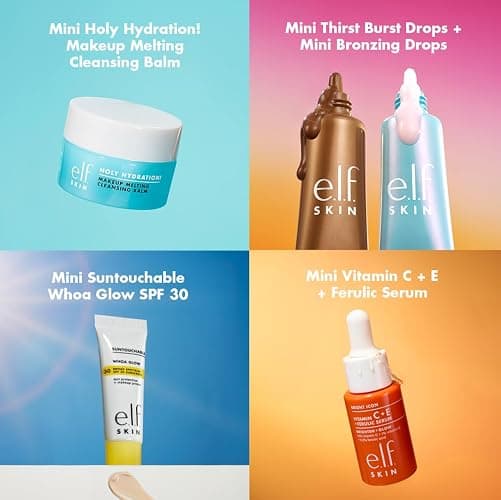 e.l.f. SKIN Best & Obsessed Skincare Kit, Travel-Size Makeup Remover, Sunscreen & Brightening Serums For Glowy Skin, Vegan & Cruelty-Free thumbnail 3