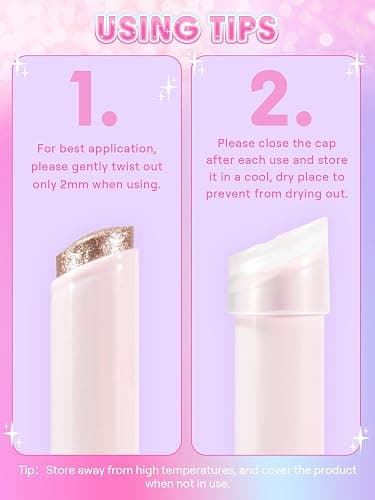 SHEGLAM Crystal Jelly Glaze Stick Eye Shadow Stick Eyeliner Brightener Pencil Crayon with Brush Easy to Blend Long Lasting Shimmer Eyeshadow-Aura Blitz thumbnail 3