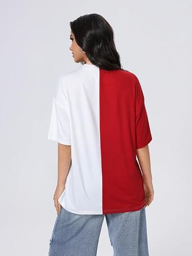 SOLY HUX Women's Oversized Graphic Tees Letter Casual Summer Tops Short Sleeve Tshirt thumbnail 2
