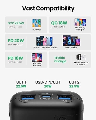 INIU Portable Charger, Smallest 22.5W 10000mAh Power Bank, USB C in/Output Fast Charging 3-Output Mini Battery Pack Charger with Phone Holder for iPhone 17 16 15 14 Air Samsung S23 Google iPad Tablet thumbnail 7