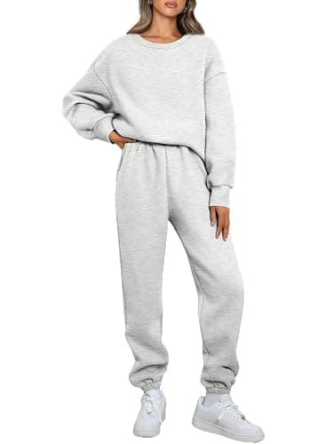 AUTOMET Womens 2 Piece Outfits Sweatsuit Lounge Sets Oversized Sweatshirt Baggy Sweatpants Fall Fashion with Pockets - Image 1