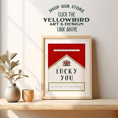 Cute Aesthetic Trendy wall decor - Lucky You Gallery Wall Art & Decor - 70s Retro Vintage Minimalist Modern art - Funky Decor - Maximalist Eclectic Home Decor - Preppy Positive Quotes Posters 8x10 thumbnail 4