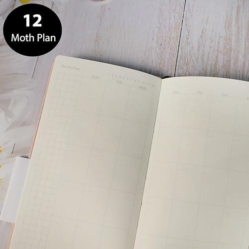 Fromthenon PU Leather Weekly Plan Portable Planner Year Month Week Mini Slim Notebook Journal Schedule For Traveler Student Office (Black) thumbnail 5