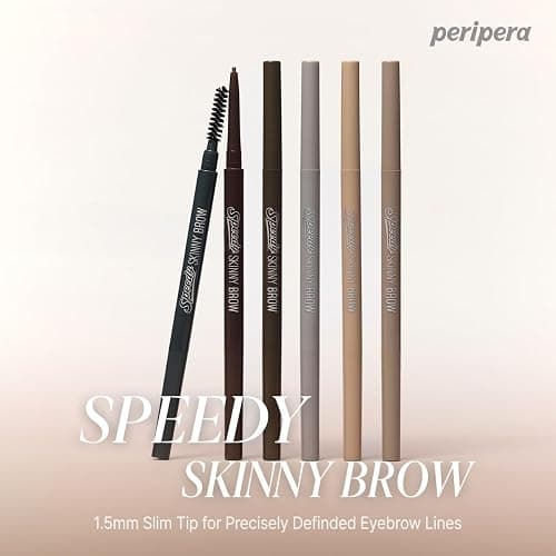 Peripera Speedy Skinny Brow Eyeliner - Long Lasting Super Slim Smudge Proof - Dark Brown - 1.5mm thumbnail 2