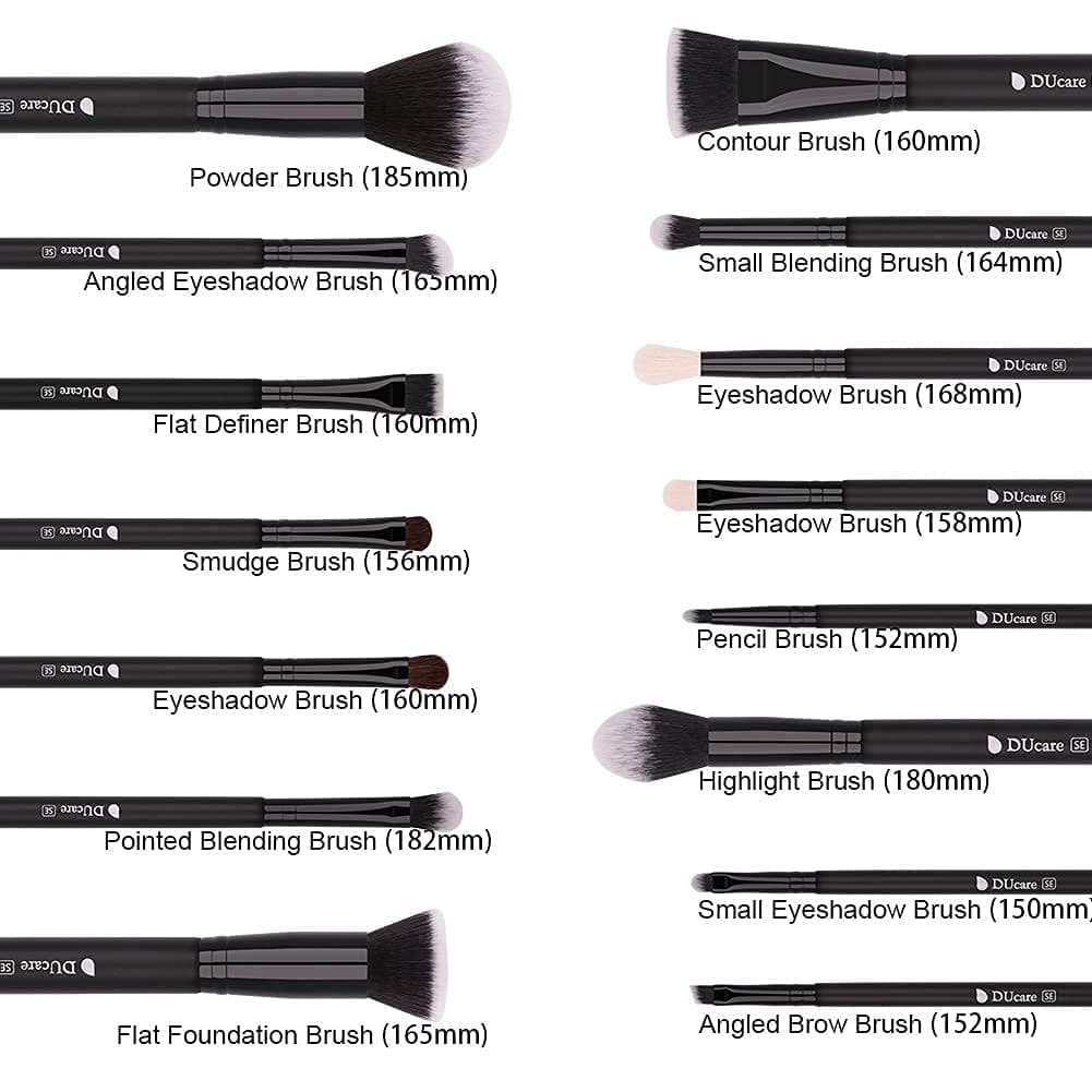 DUcare Makeup Brush Set 15pcs Professional Makeup Brushes Premium Synthetic Kabuki Foundation Blending Face Powder Blush Concealers Eye Shadows Eyeliner Blending Make Up Brushes Set thumbnail 3