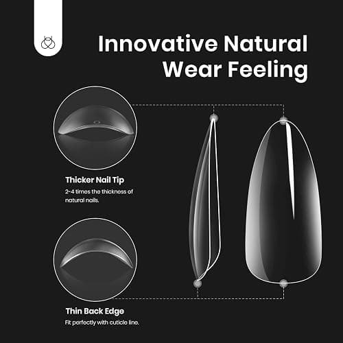 Beetles Gel Nail Kit Clear, Almond Medium, 500pcs 10 Sizes, with 9 in 1 Glue Mini Nail Lamp, Fall Nails, Full Cover Easy Nail Extension Set for Home DIY Salon Gift for Girls thumbnail 6