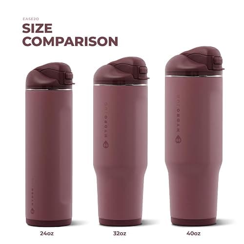HydroJug Ease2o 40oz Insulated Water Bottle, Straw & Chug Lid, Canyon Rose | Pressure-vented lid, leak-resistant, stainless steel, vacuum insulated, water-level window, cup holder friendly, BPA-free thumbnail 7