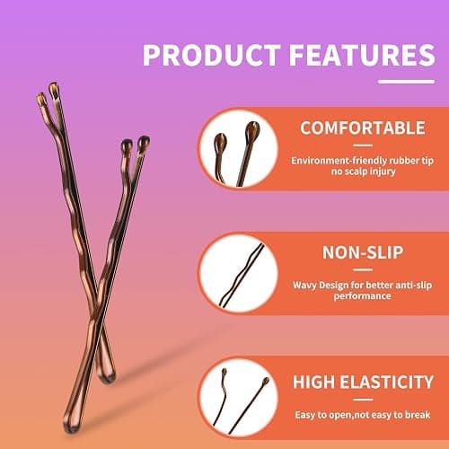400Pcs Bobby Pins Brown, Cyluer Bobby Pin, 2 Inch Premium Bobby Pins Secure Hold & Pain Free For Women Girls and Kids, Invisible Wave Hair Pins Bulk With Storage Case, Suitable For Various Hairstyles thumbnail 3