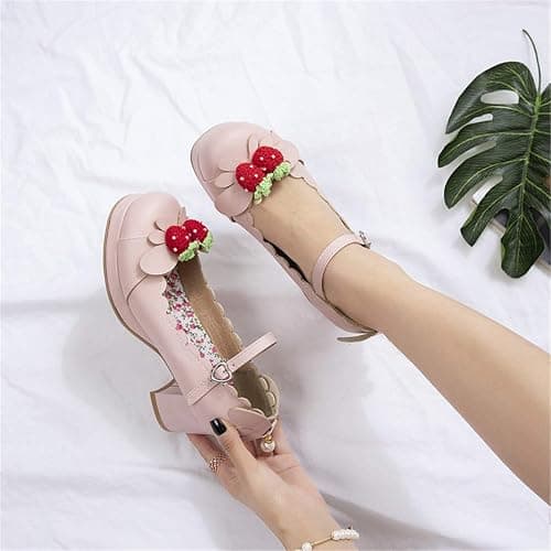 Elyffany Women's Cute Lolita Cosplay Shoes Mid Chunky Heel Mary Jane Pumps thumbnail 2