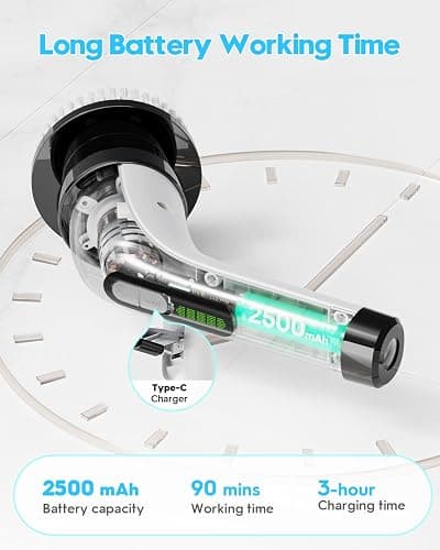 Highyes Electric Spin Scrubber for Cleaning Bathroom: Cordless Power Shower Scrubber - Electric Cleaning Brush for Tile Tub thumbnail 2