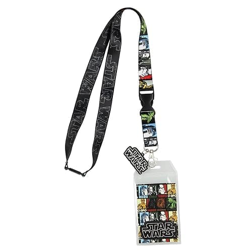 Star Wars Multi Character Lanyard with ID Badge Holder and PVC Charm thumbnail 3