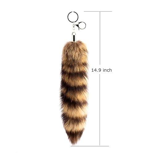 Srmsvyd therian Raccoon Furry Tail Hip Hop Punk Jeans Trousers Chain KeyChain Perfect Cosplay and Scene Accessories. thumbnail 2