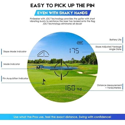 Golf Range Finder,PeakPulse LC600AG Rangefinder Golf 600 Yards Rangefinder with Slope Compensation,Flag-Lock,6X magnification,Continuous Measurement,3 Modes, for Golfers thumbnail 5