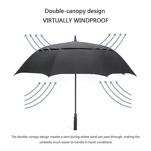 G4Free 47/54/62/68 Inch Automatic Open Golf Umbrella Oversize Extra Large Double Canopy Vented Windproof Waterproof Stick Umbrellas thumbnail 5